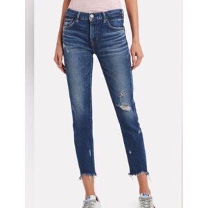 Moussy Vintage Glendele Denim Jeans Skinny Distressed Stretch Ankle Fray Size 26